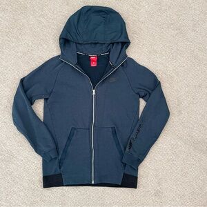 Nike Air Max Slate Navy Blue Knit Hood Jacket  Mens Small Zip Up Sweatshirt